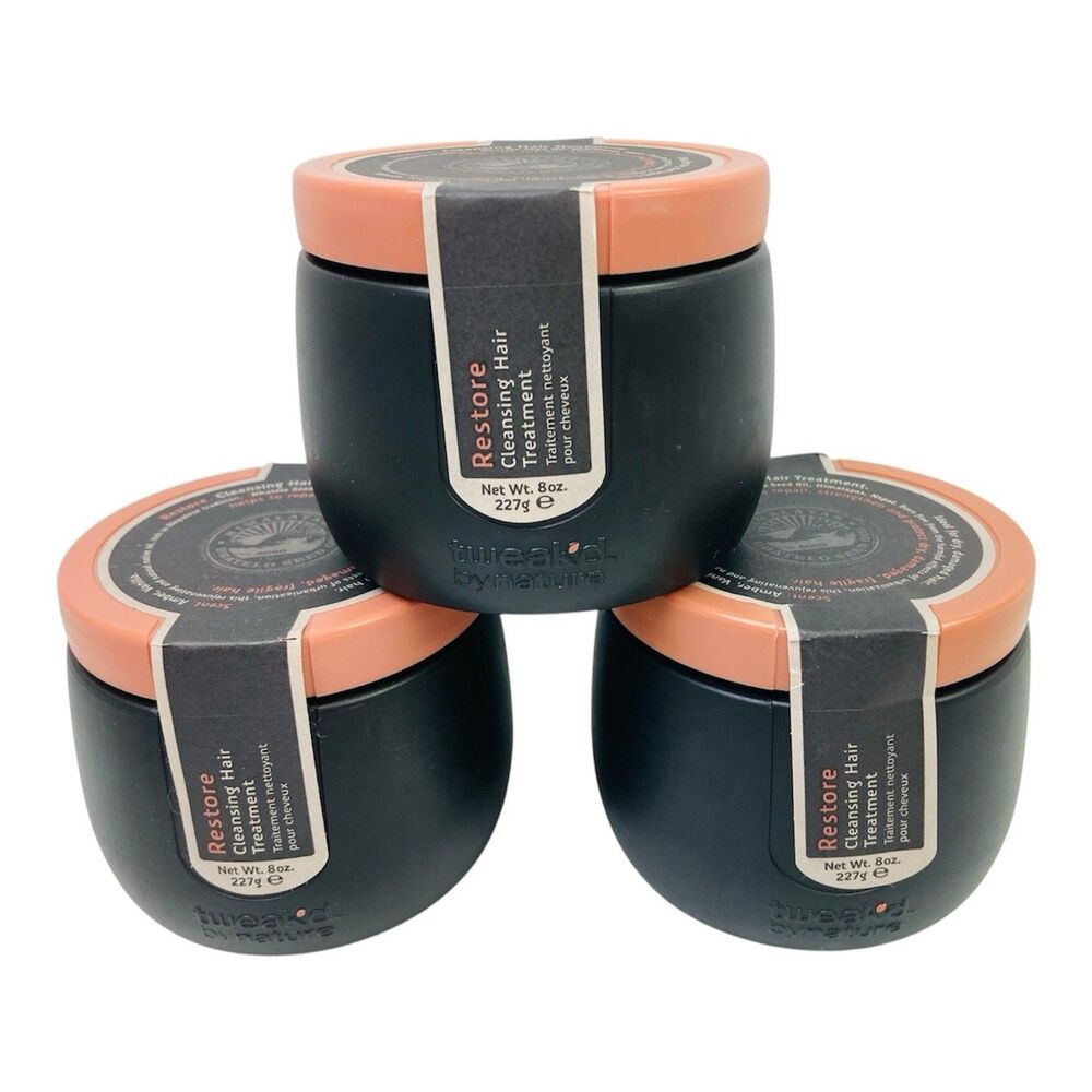 3 Tweak'd by Nature Dhatelo Restore Cleansing Hair Treatment Amber Vanilla 8 oz
